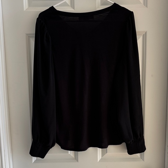 LOFT Classic Black V-Neck Blouse - Picture 3 of 4